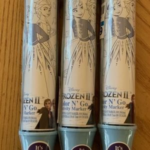 Lot Of 3! NEW! Frozen 2 Color N’ Go Activity Marker W/ Stickers. H2
